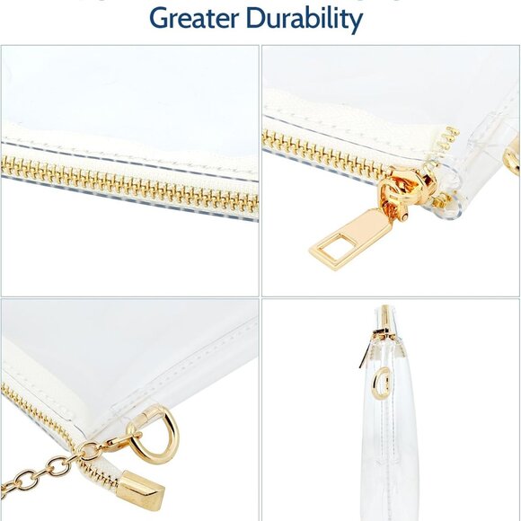 MEDEBL Clear Bag For Stadium Events, Clear Crossbody Bag Stadium Approved, Chain - Picture 4 of 7